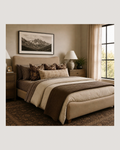 Mocha Gingham Retreat Bedding (Digital)