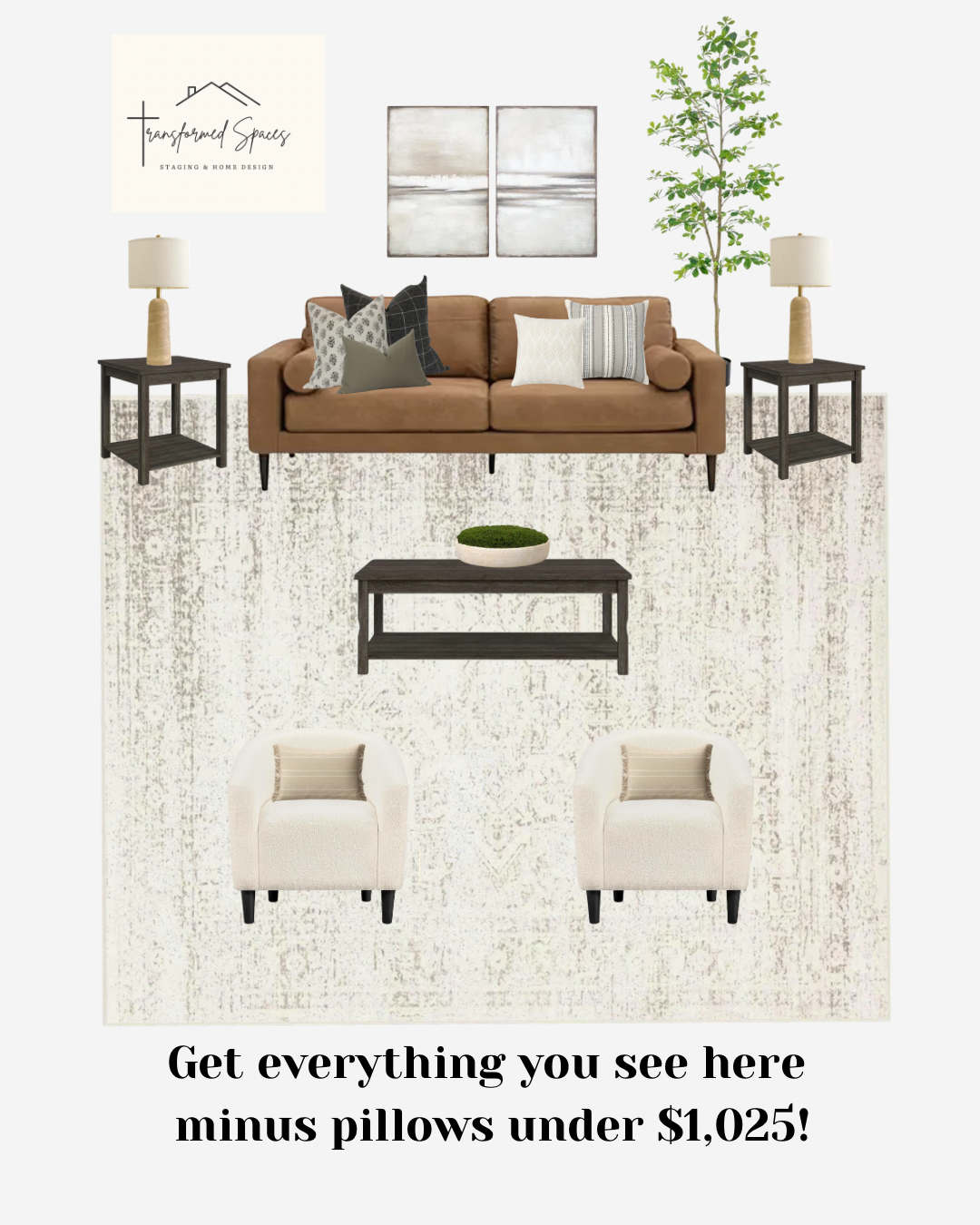 Transitional DIY Living Room Package
